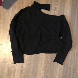 trendy black cut out sweater